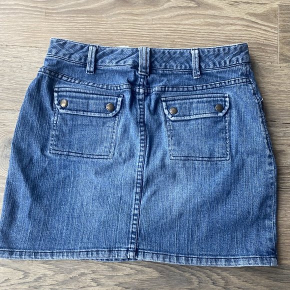 Liz Claiborne Petite Size 10 Denim Skirt W/Pockets Front and Back 99% Cotton - Picture 6 of 13